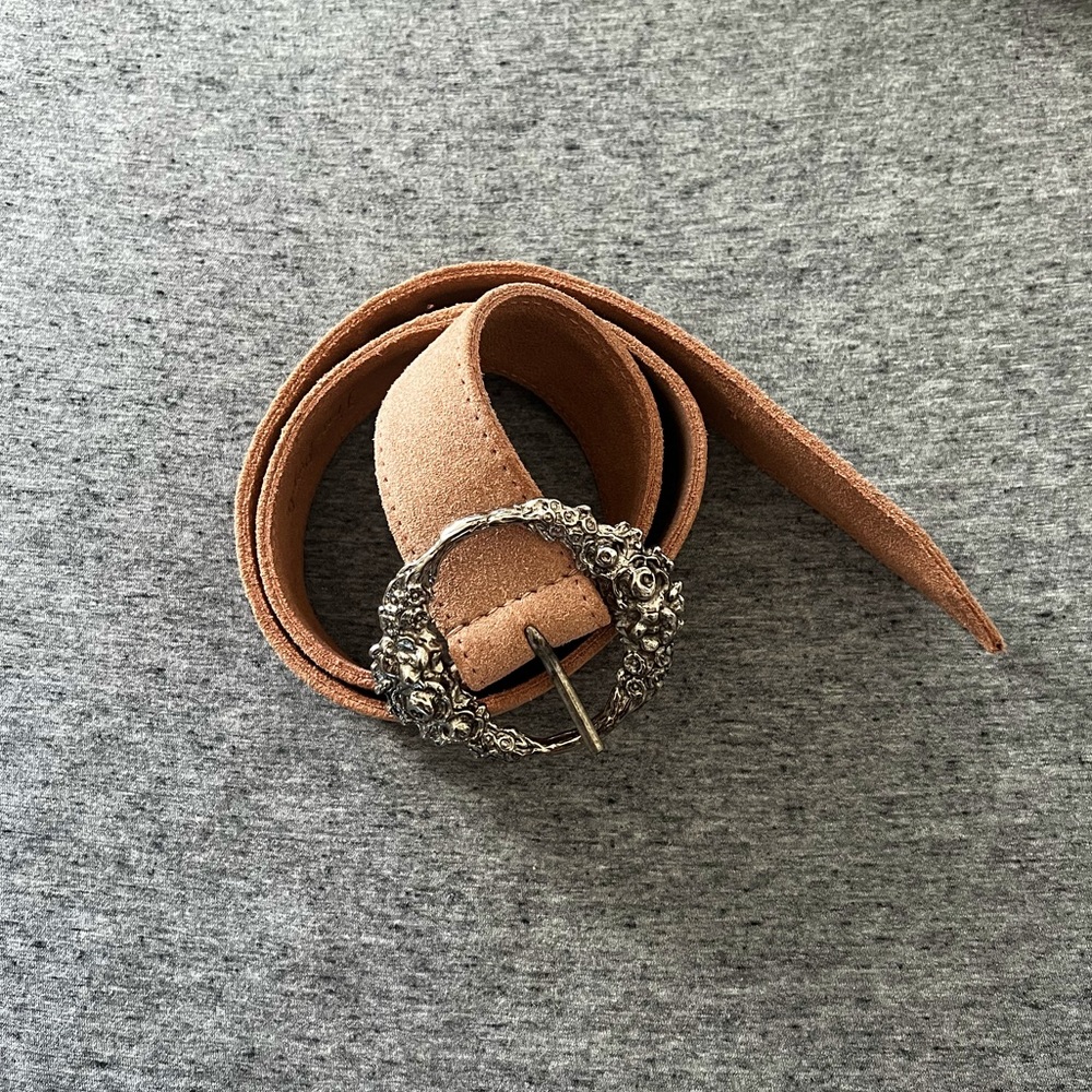 Free People dusty pink suede belt